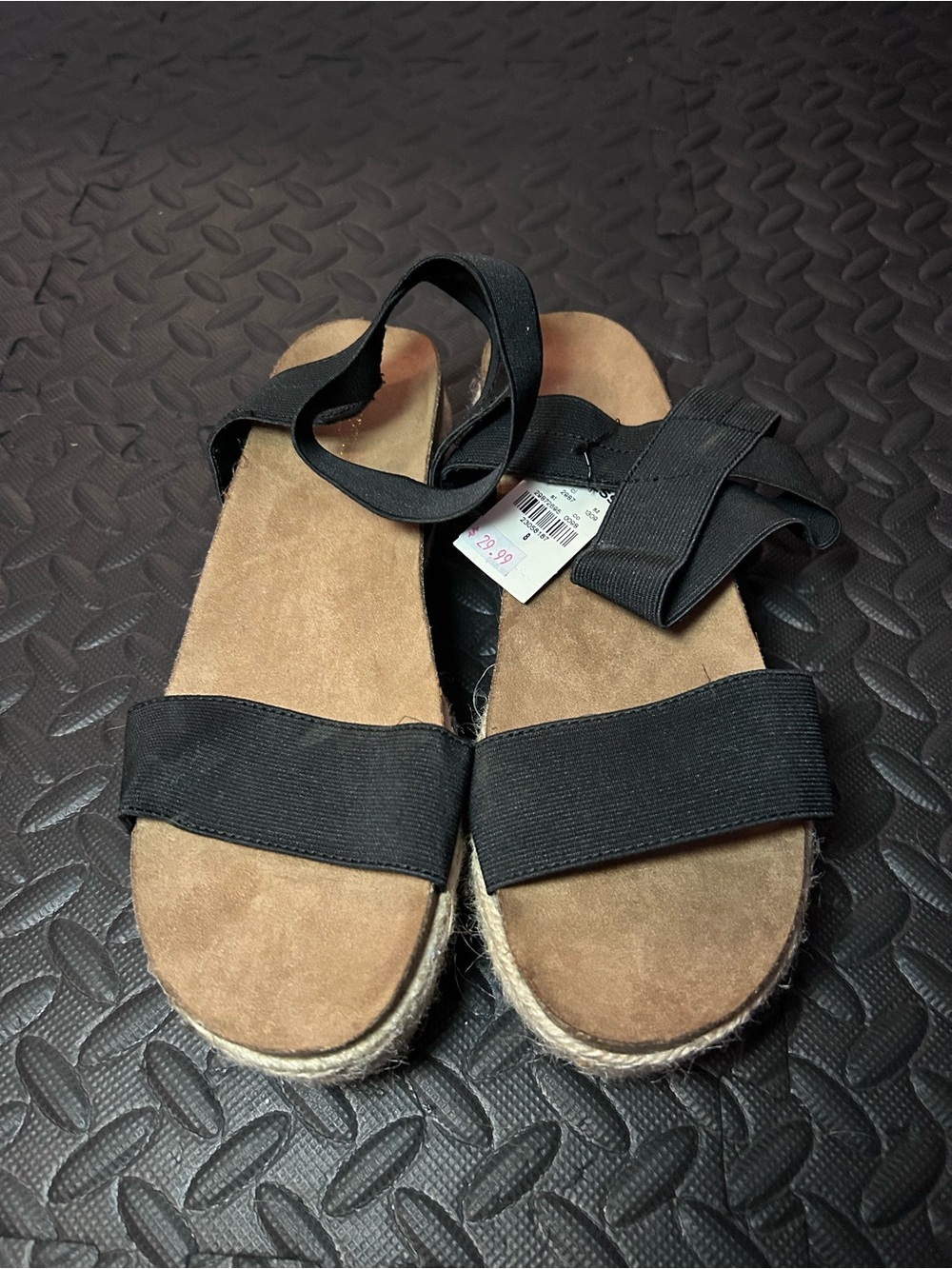 NWT Express Women's Black Strap Sandals size 8